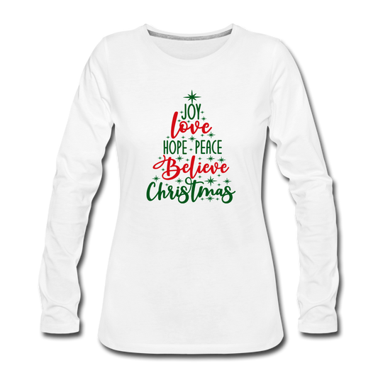 Christmas Tree Women's Premium Long Sleeve T-Shirt - white