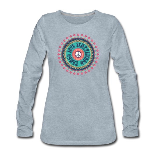 Peace Love Happiness - heather ice blue
