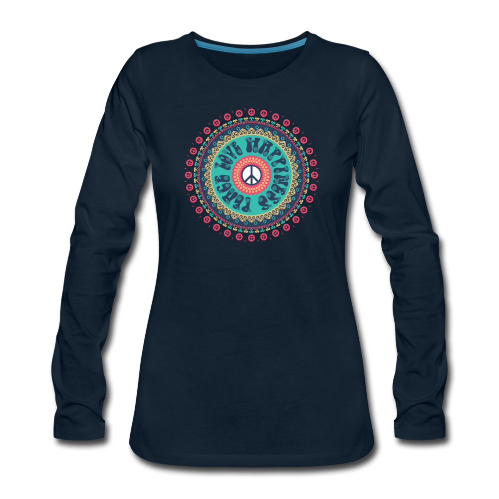 Peace Love Happiness - deep navy