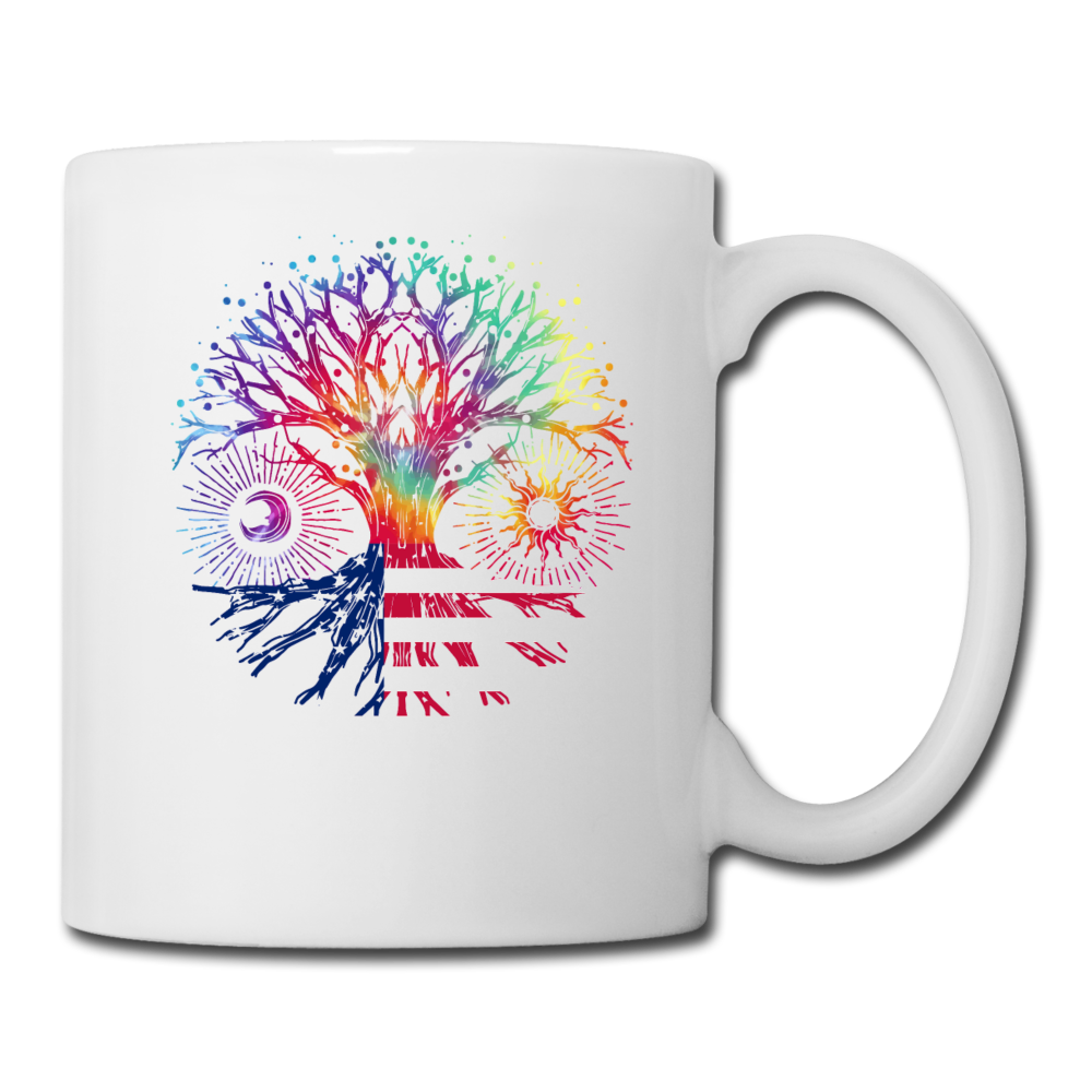 Tie Dye - American Tree Of Life Coffee/Tea Mug - white