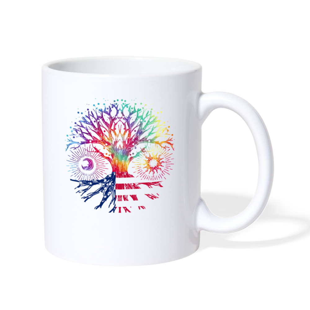 Tie Dye - American Tree Of Life Coffee/Tea Mug - white