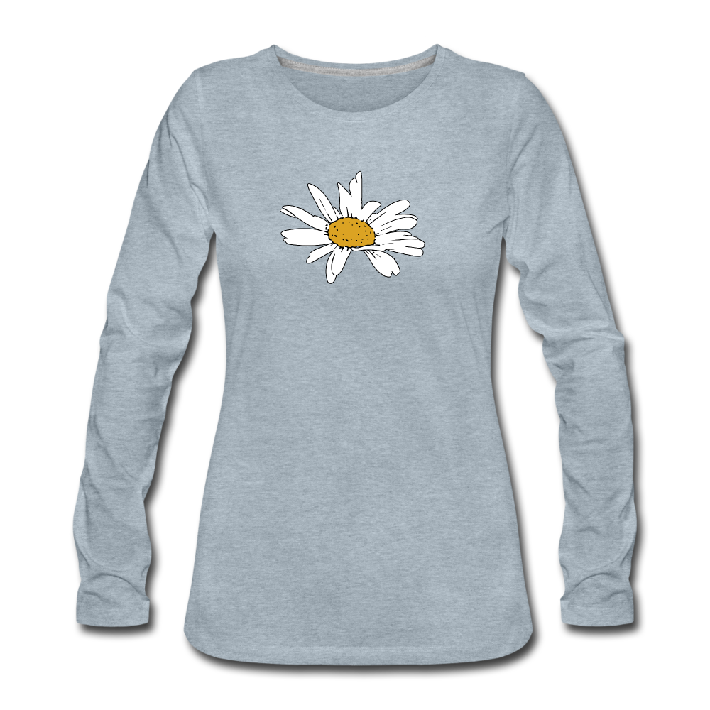 Daisy Women's Premium Long Sleeve T-Shirt - heather ice blue