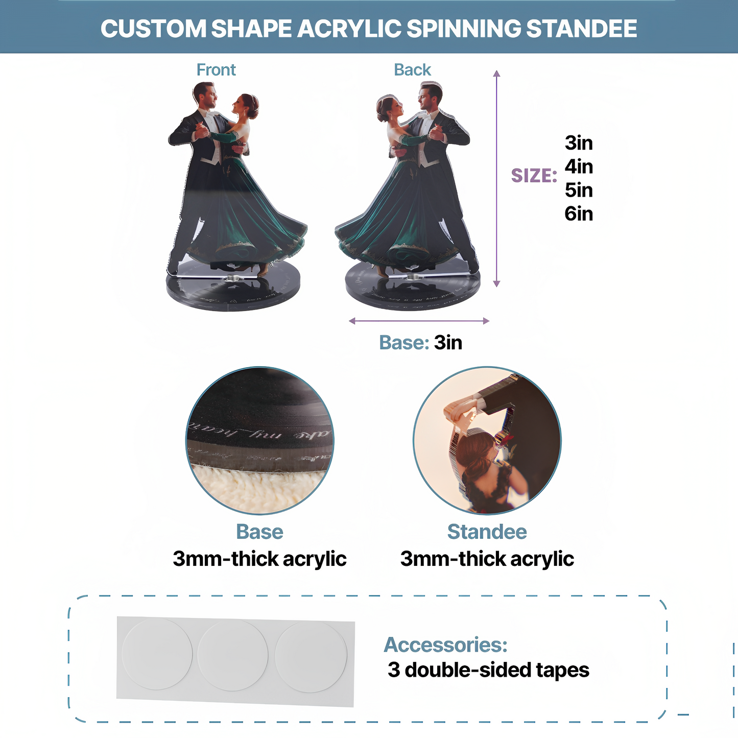 Custom Shape Acrylic Spinning Standee