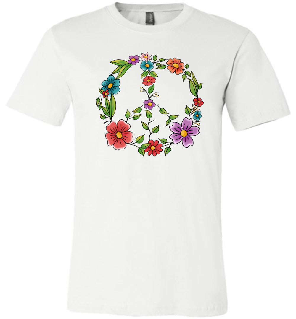 Floral Peace Sign T-shirts