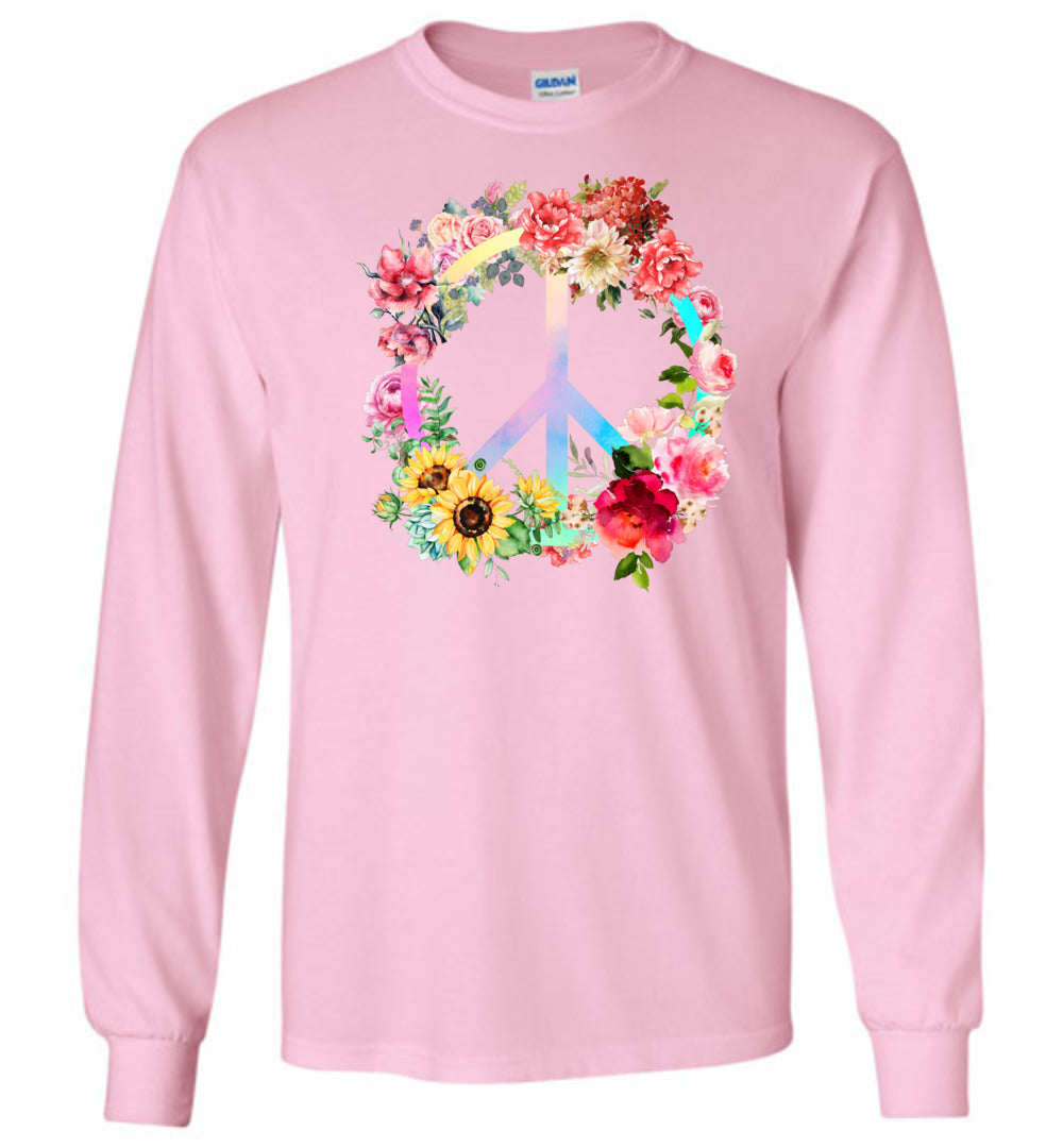 Floral peace sign Long Sleeve T-Shirt