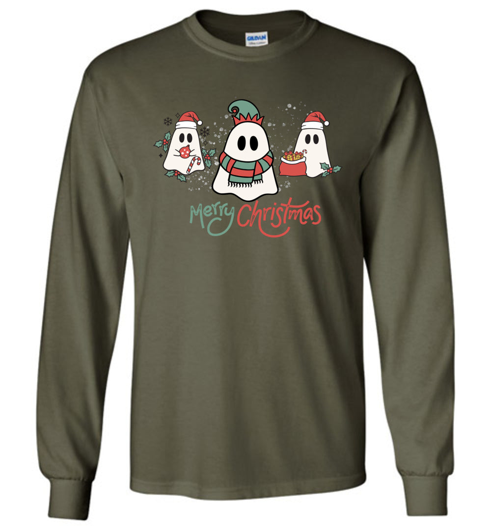 Cute Ghost Christmas Long Sleeve T-Shirt