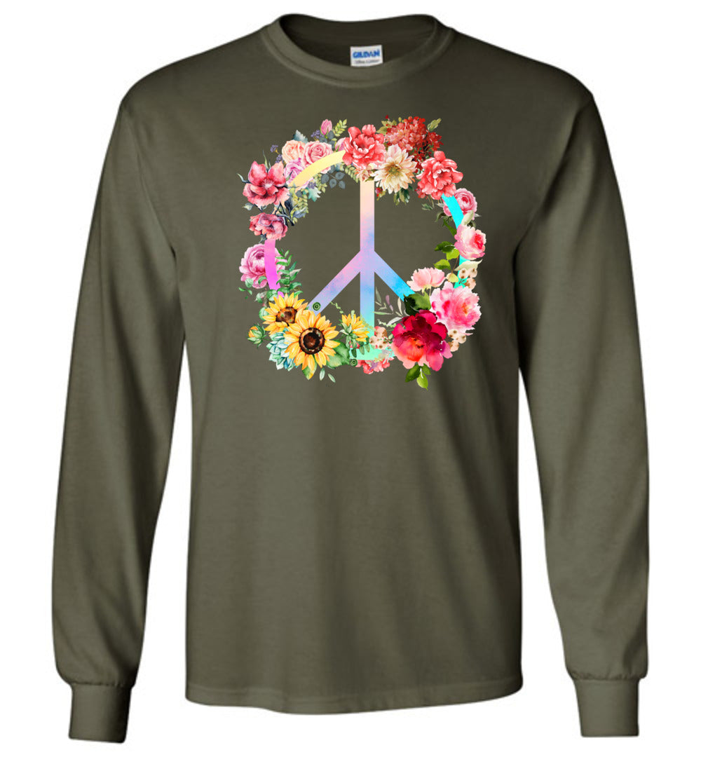 Floral peace sign Long Sleeve T-Shirt