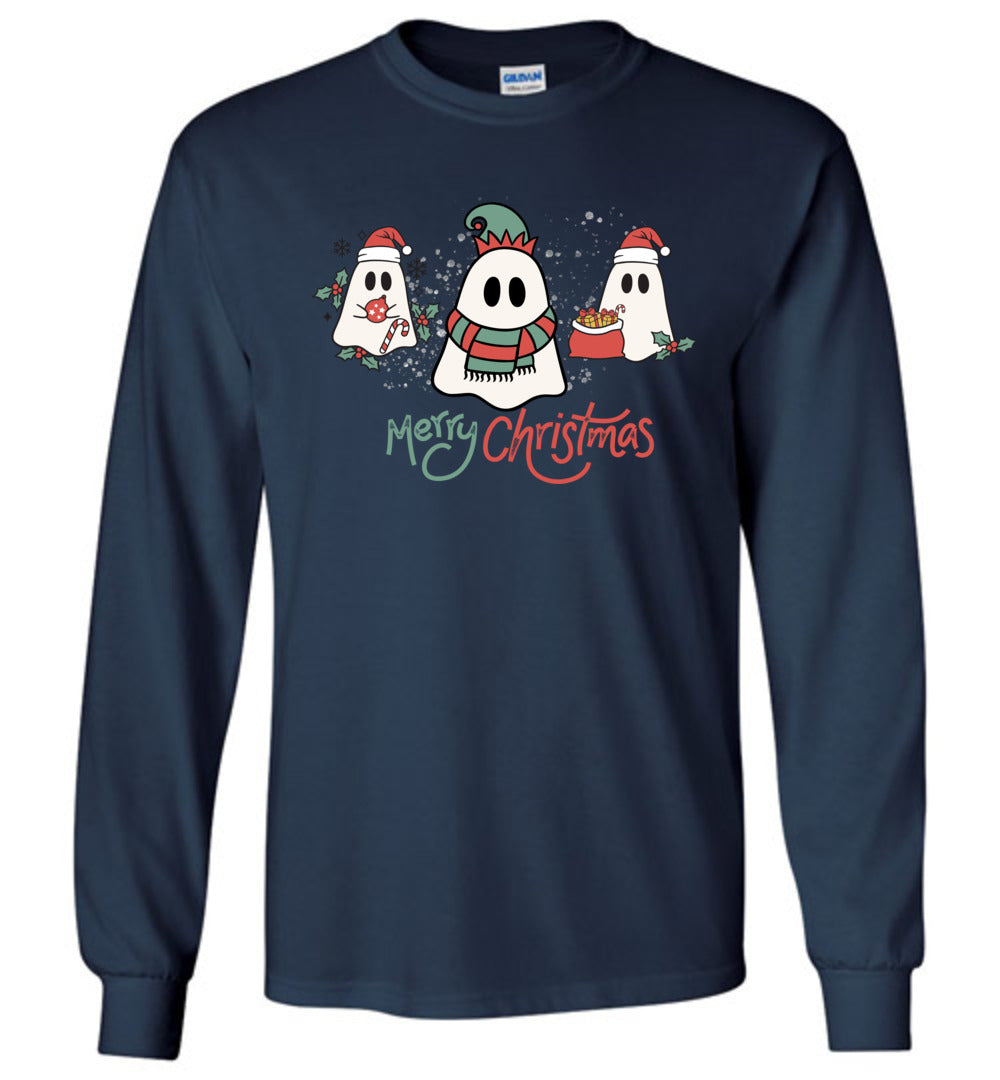 Cute Ghost Christmas Long Sleeve T-Shirt