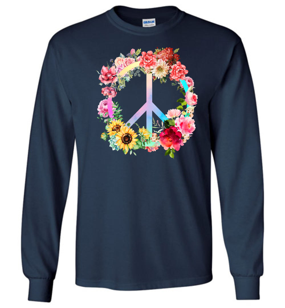 Floral peace sign Long Sleeve T-Shirt