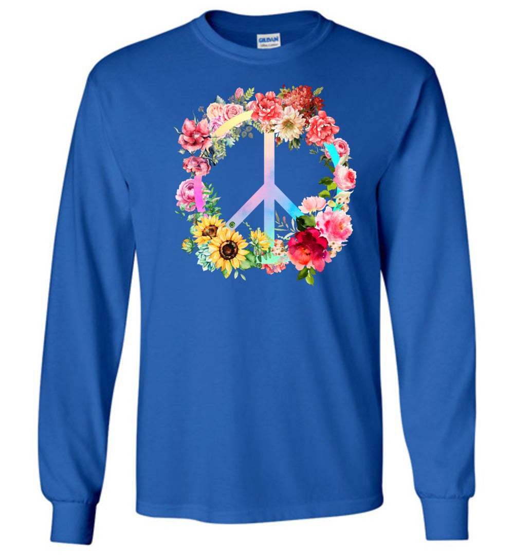 Floral peace sign Long Sleeve T-Shirt