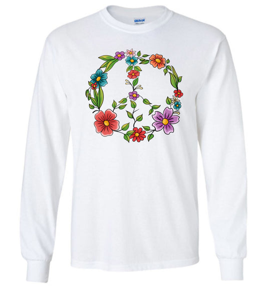 Floral Peace Sign Long Sleeves