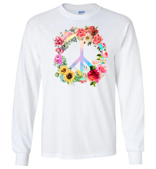 Floral peace sign Long Sleeve T-Shirt