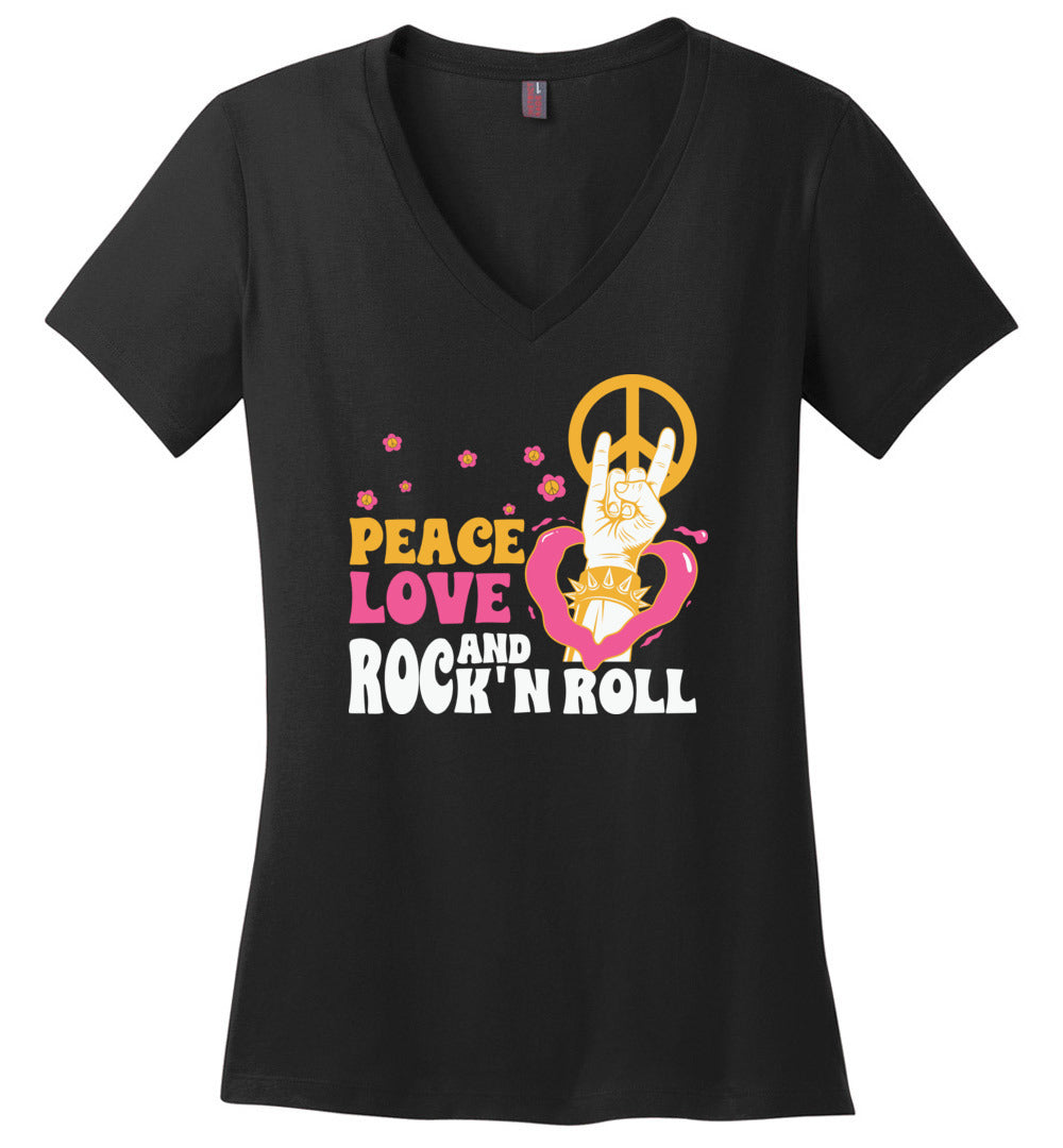 Peace- Love-Rock 'n Roll V-Neck