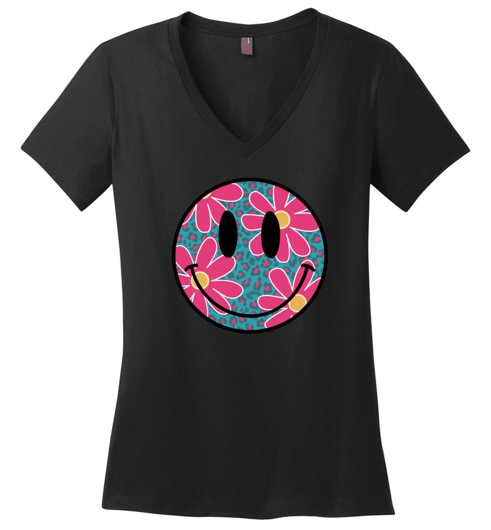 Daisy Smiley Face V-Necks