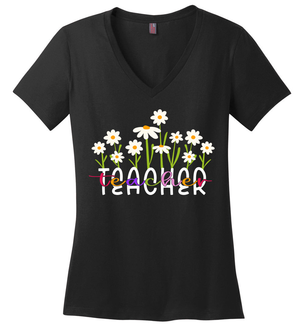 Wildflower Teacher V-Neck