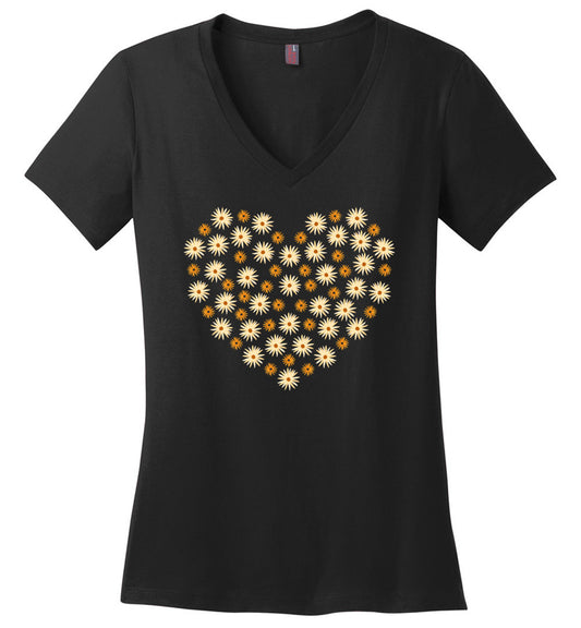 Full Daisy Heart V-Neck