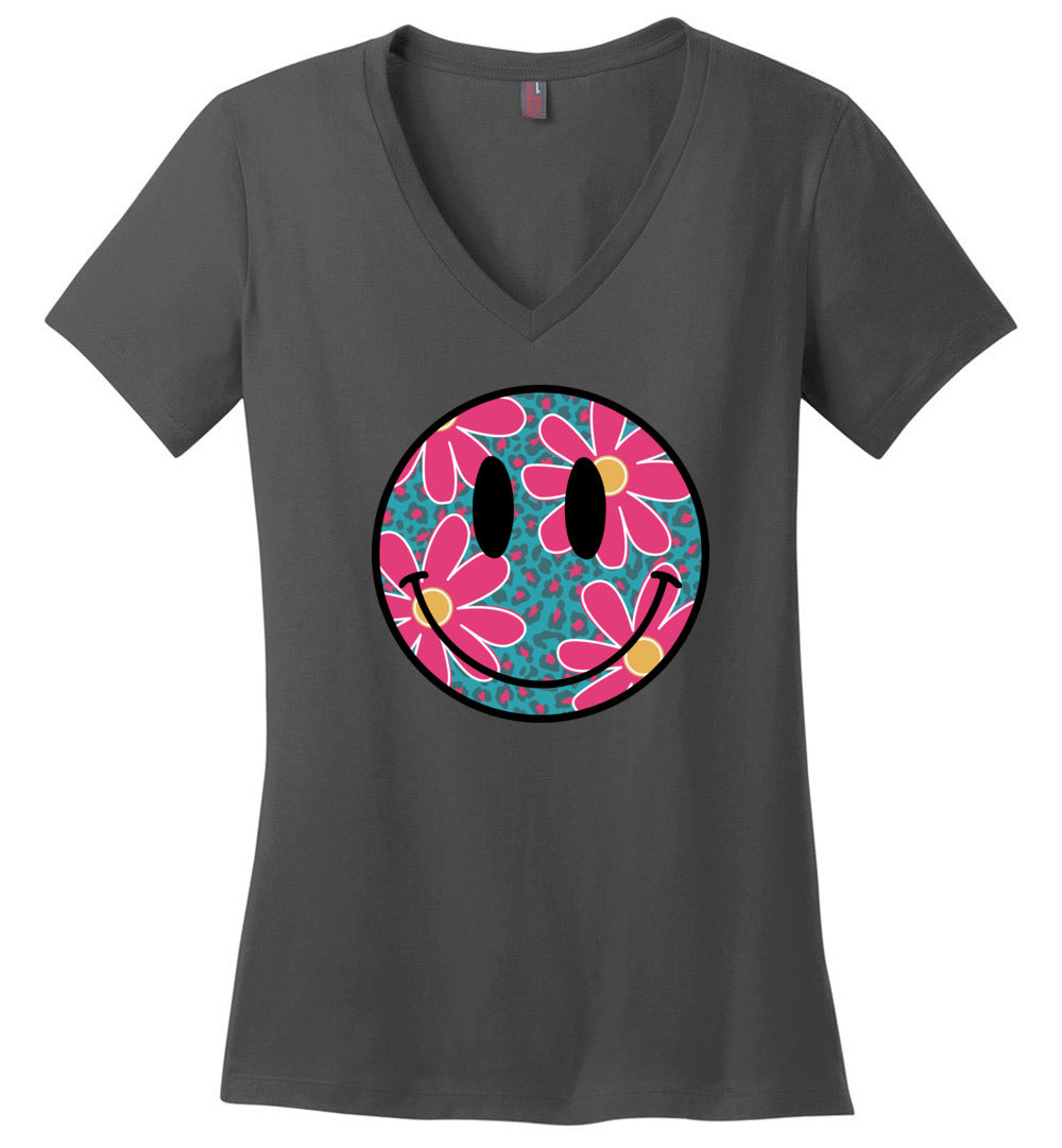 Daisy Smiley Face V-Necks