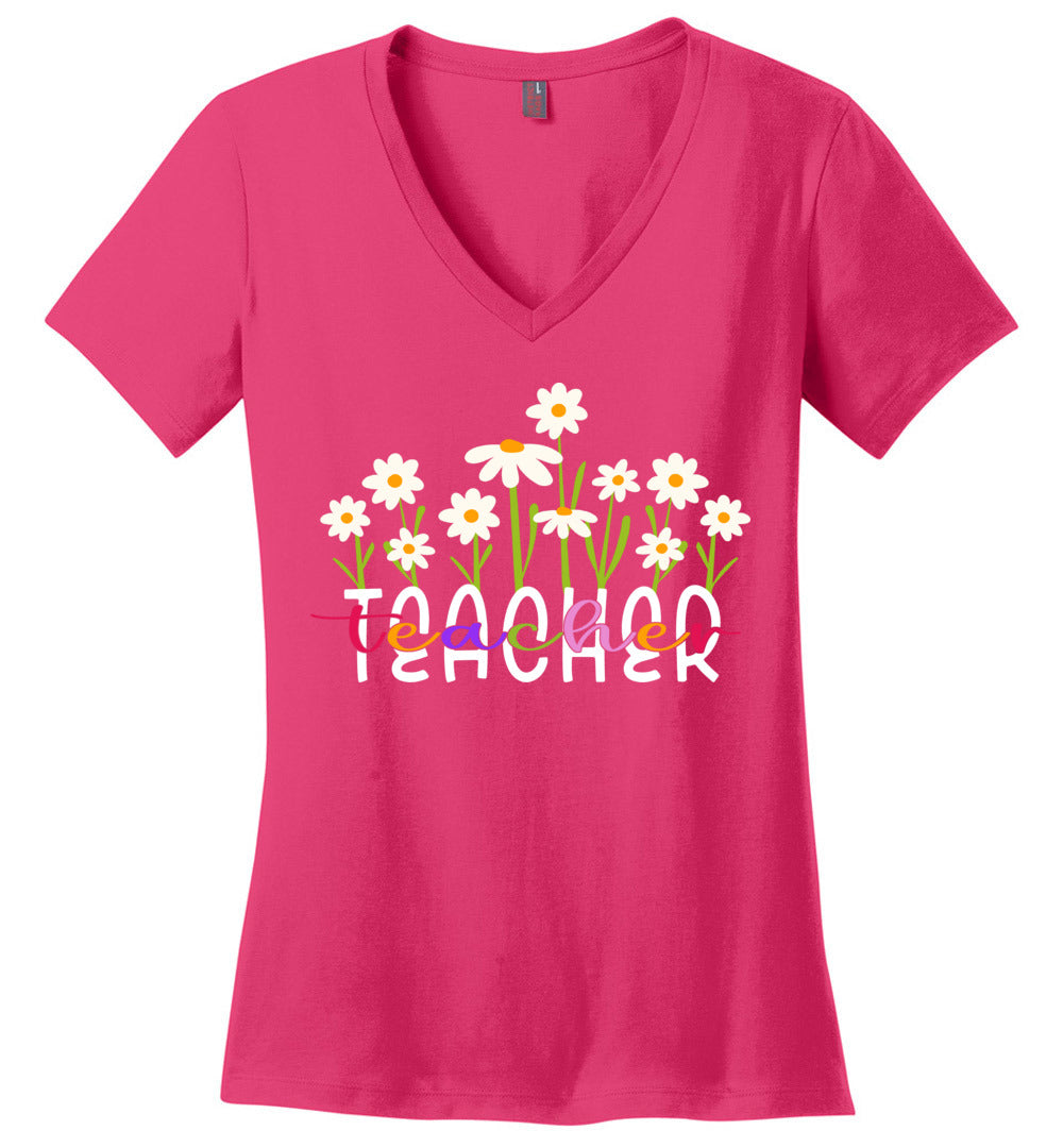 Wildflower Teacher V-Neck