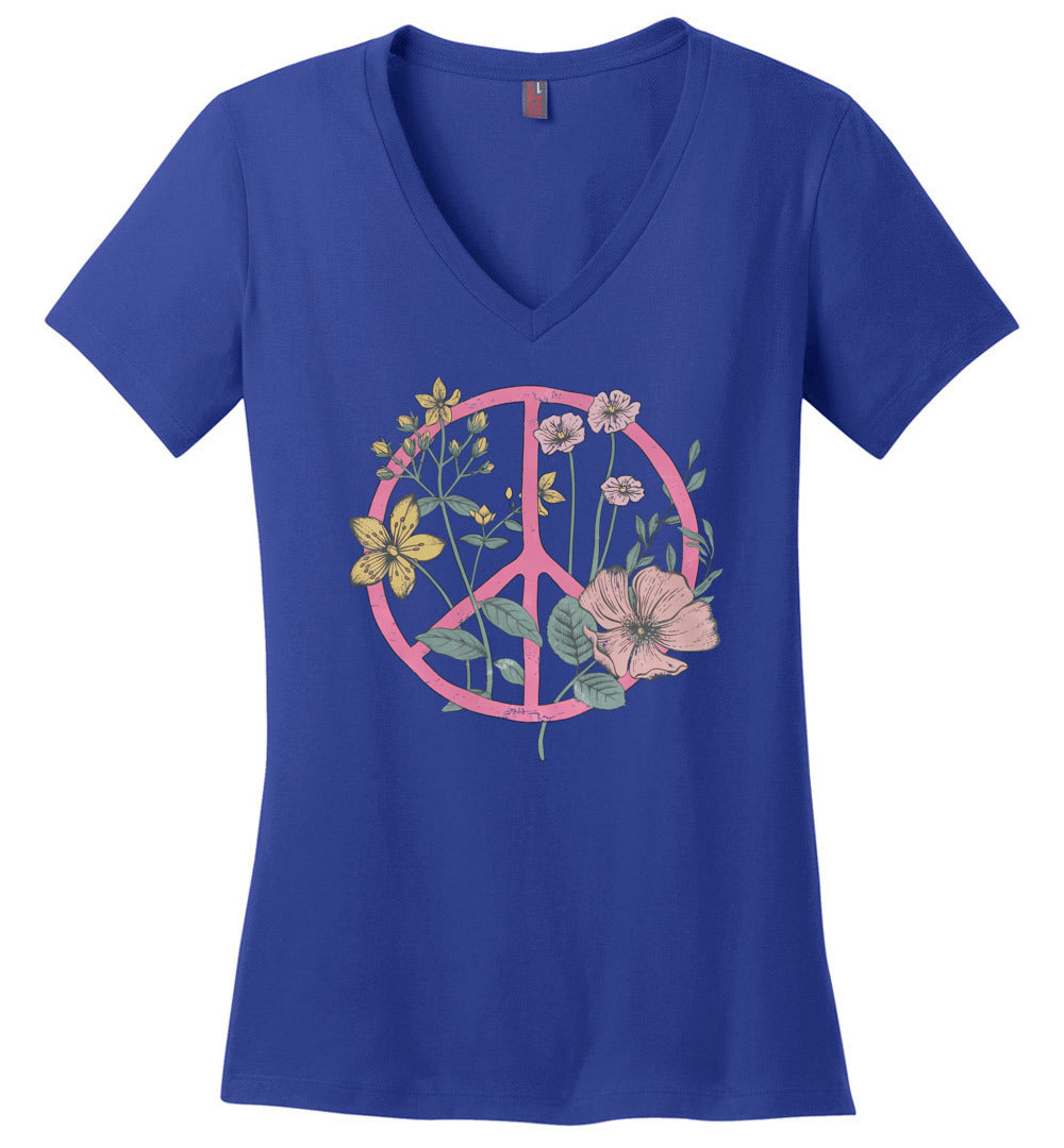 Hippie Flower Circle V-neck