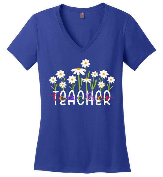 Wildflower Teacher V-Neck