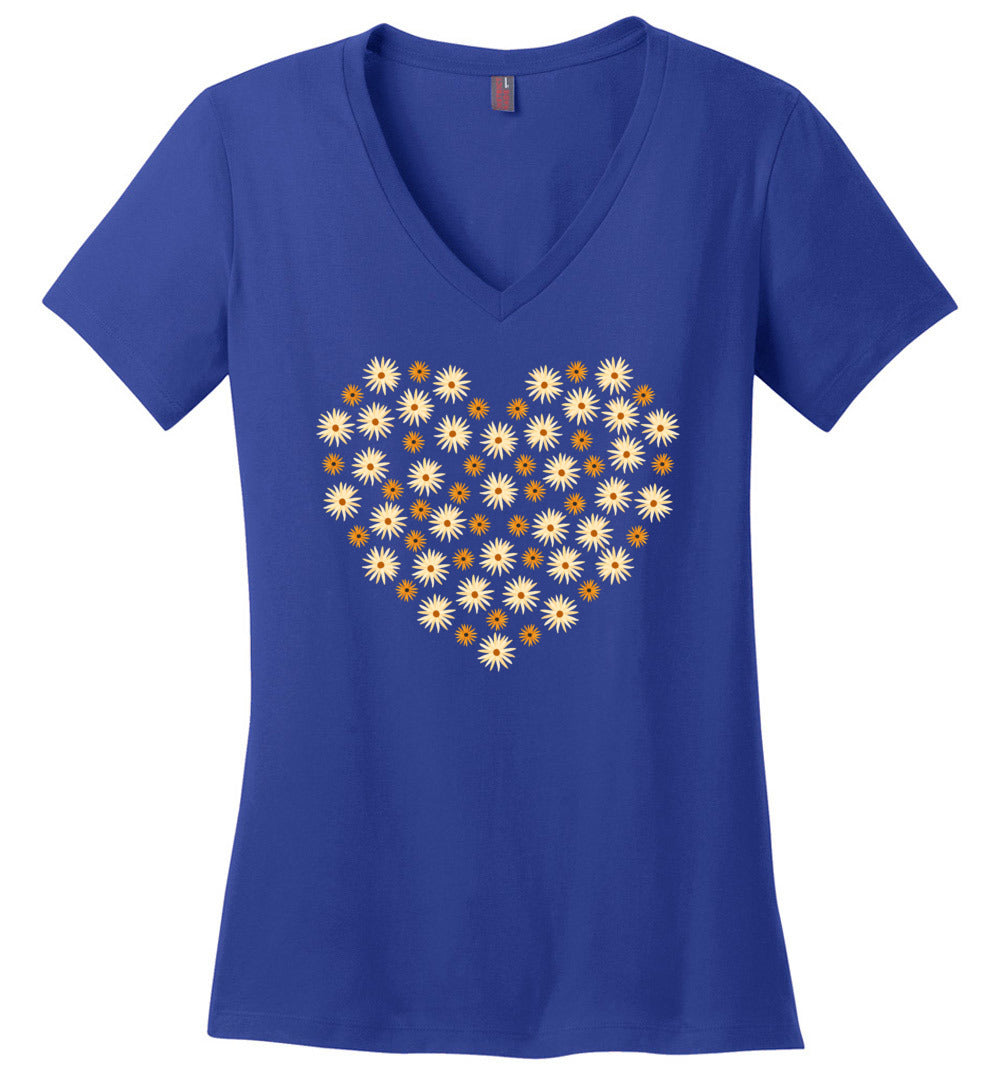 Full Daisy Heart V-Neck