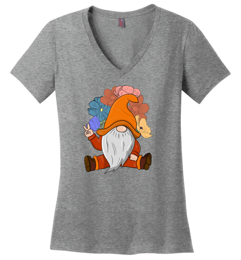 Wild flower gnome V-Neck