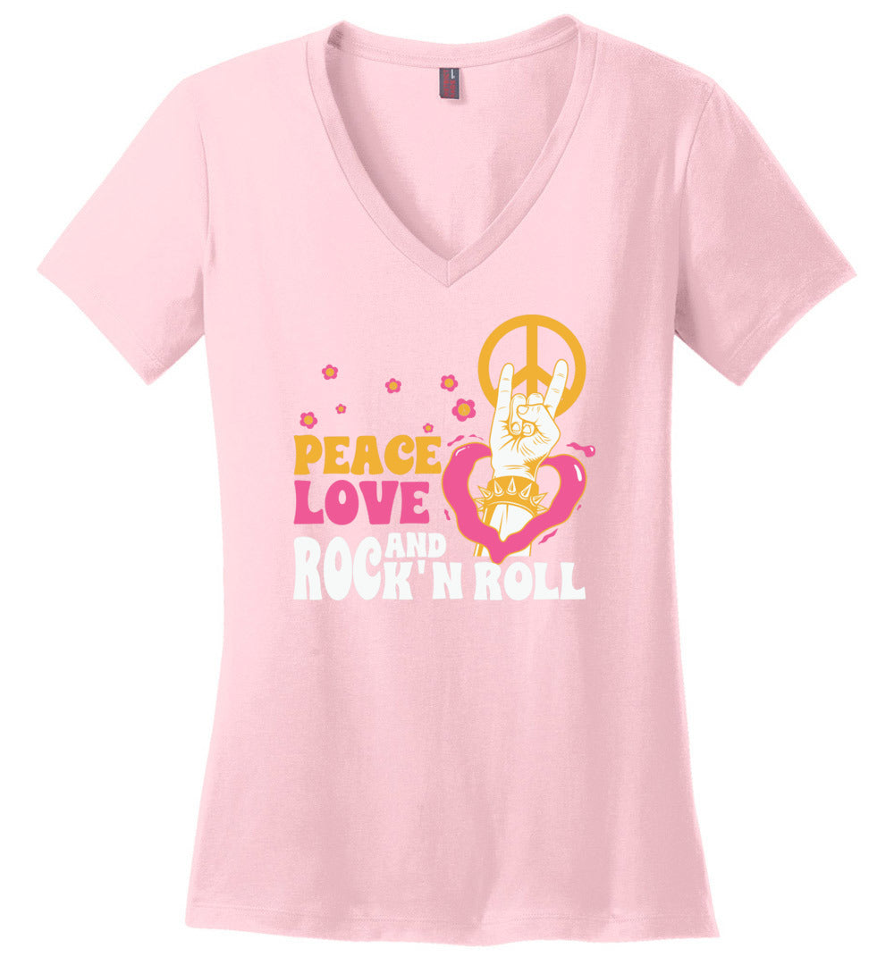 Peace- Love-Rock 'n Roll V-Neck