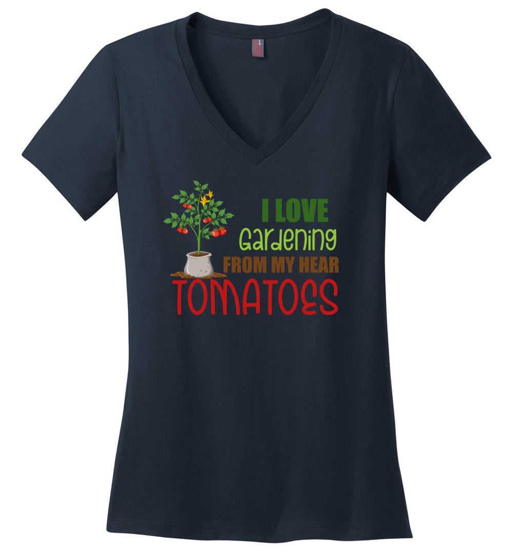 I Love Gardening From My Head Tomatoes V-Neck