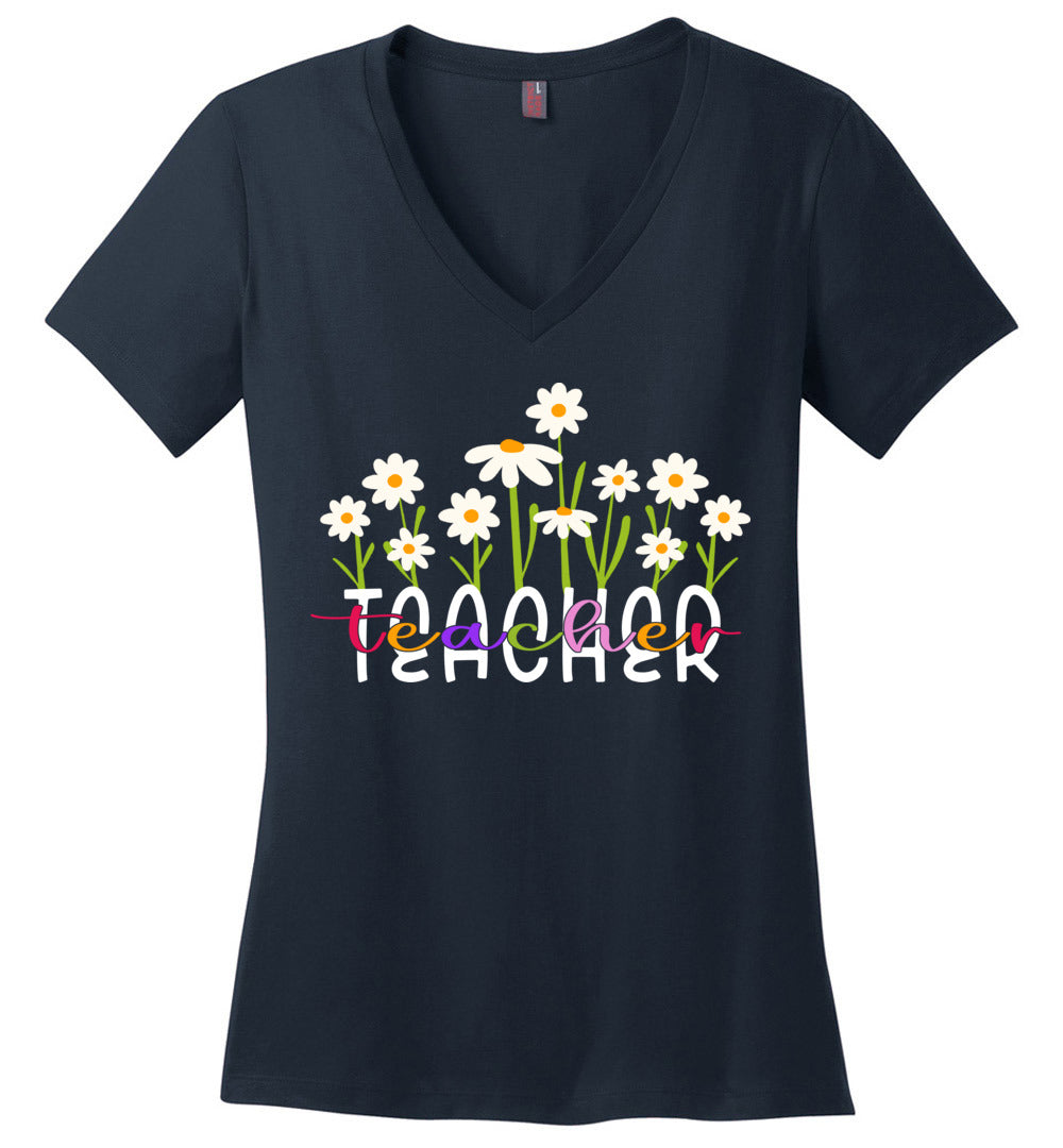 Wildflower Teacher V-Neck