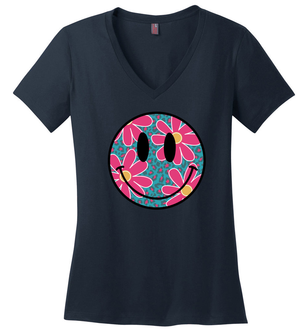 Daisy Smiley Face V-Necks