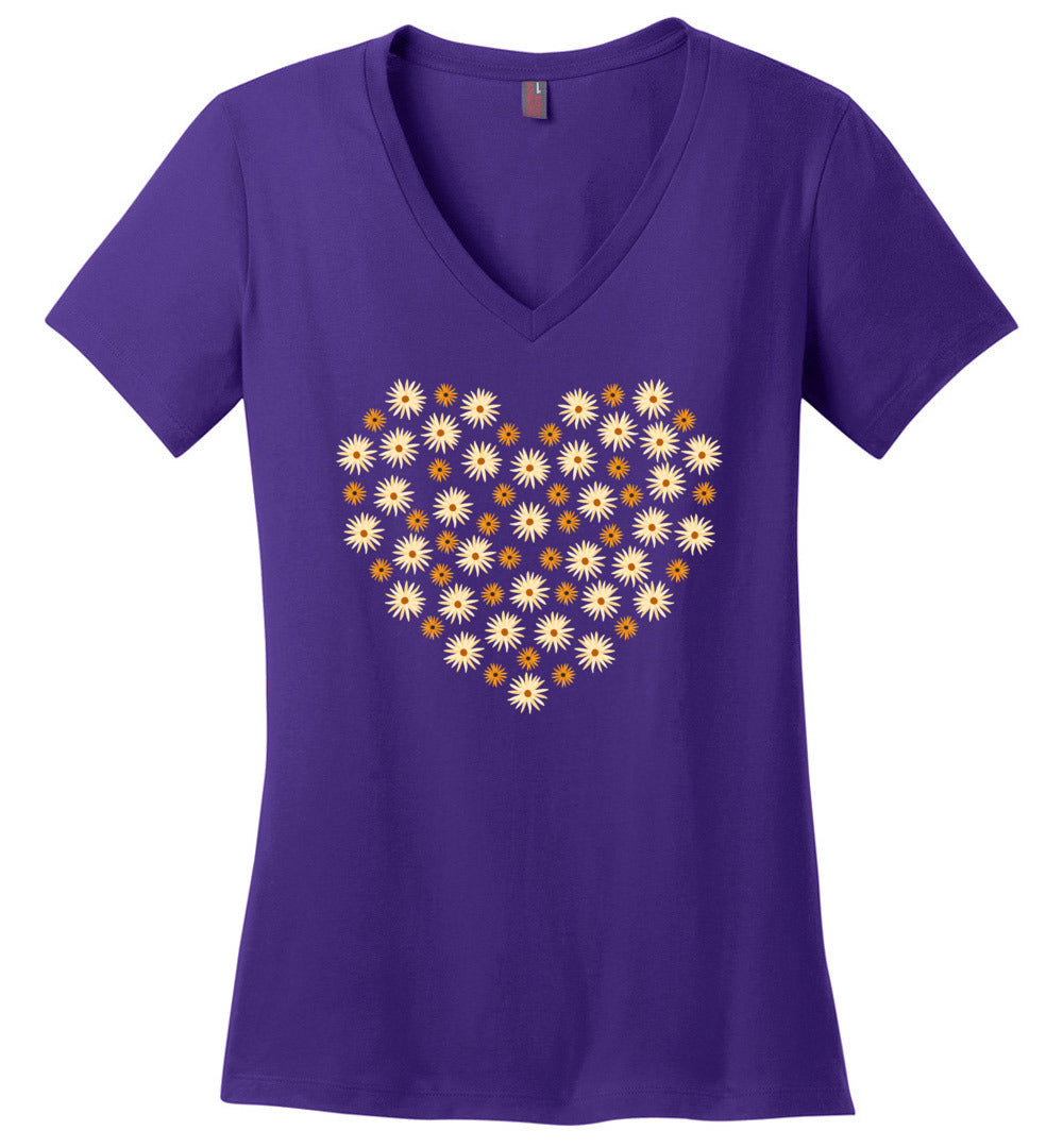 Full Daisy Heart V-Neck