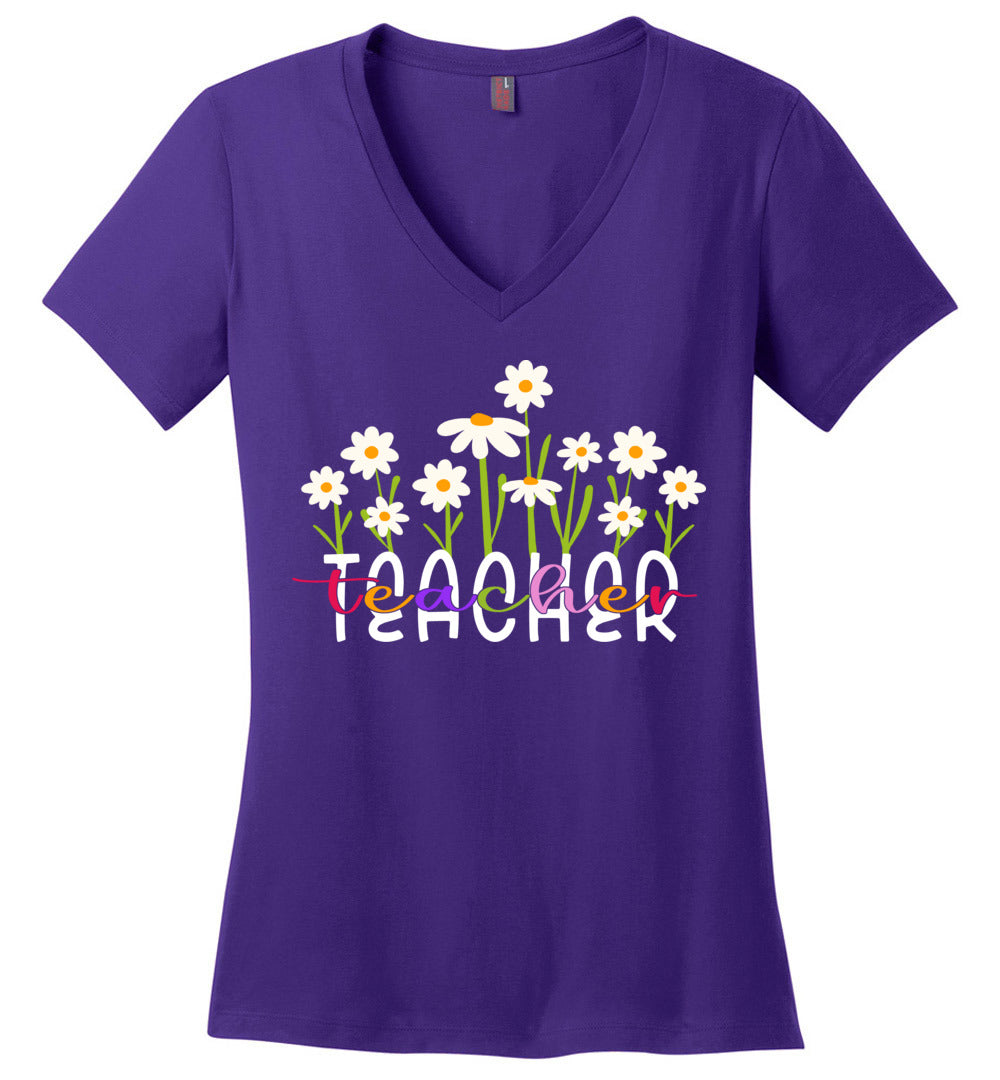 Wildflower Teacher V-Neck