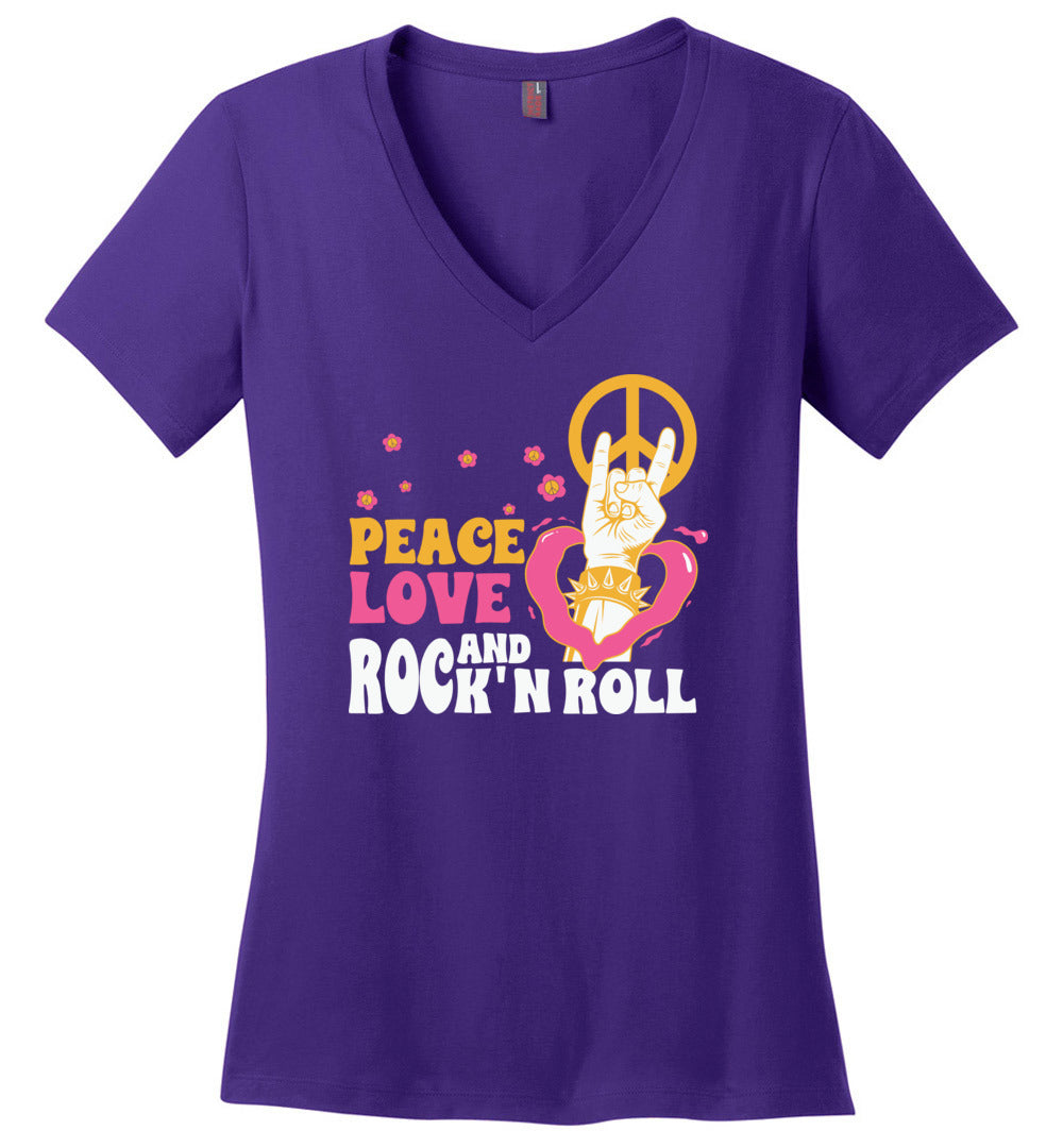 Peace- Love-Rock 'n Roll V-Neck