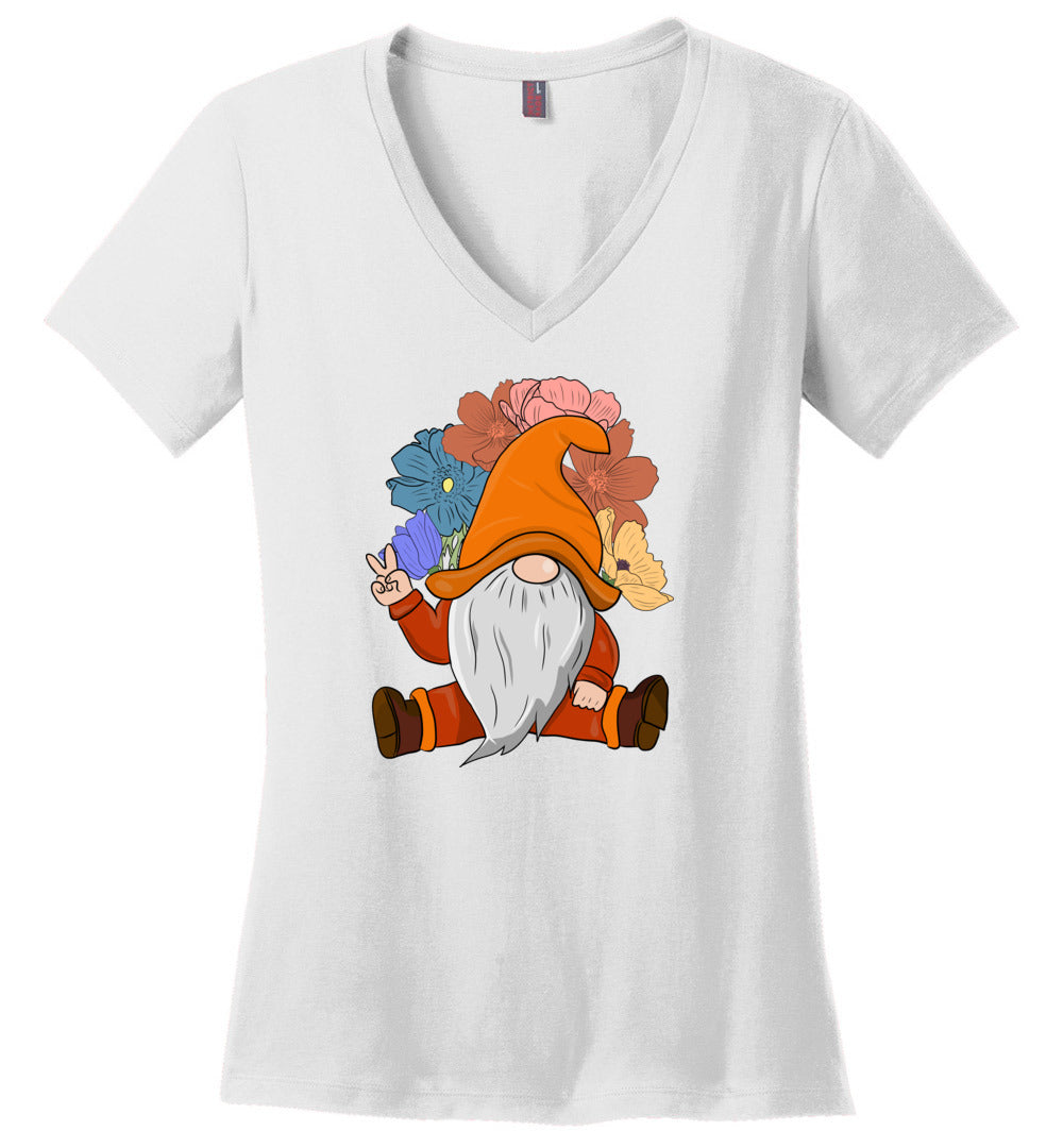 Wild flower gnome V-Neck