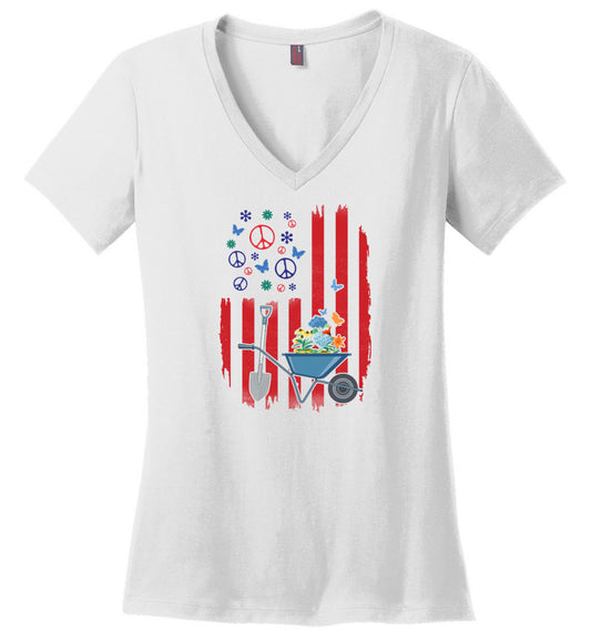 Gardening July Flag V-necks