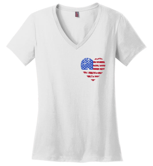 USA Heart V-neck