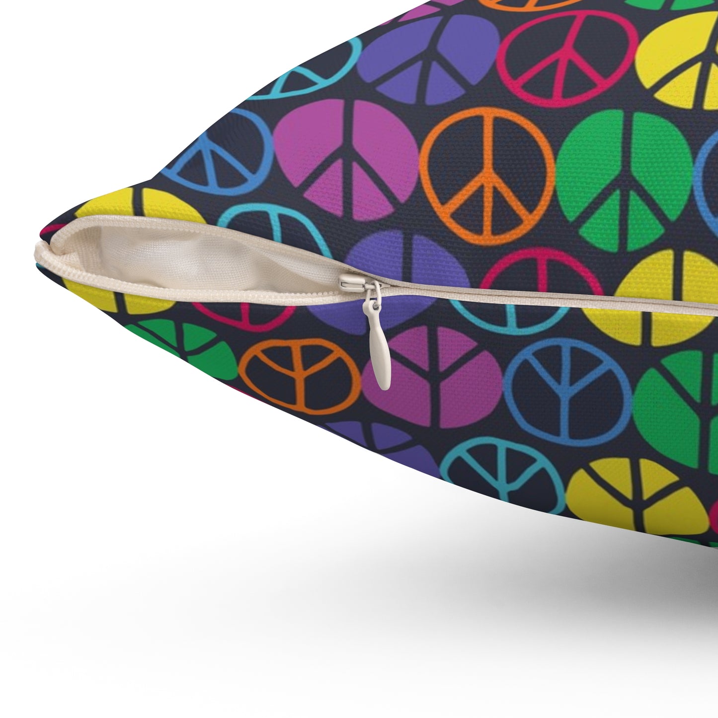 Peace Signs Spun Polyester Square Pillow