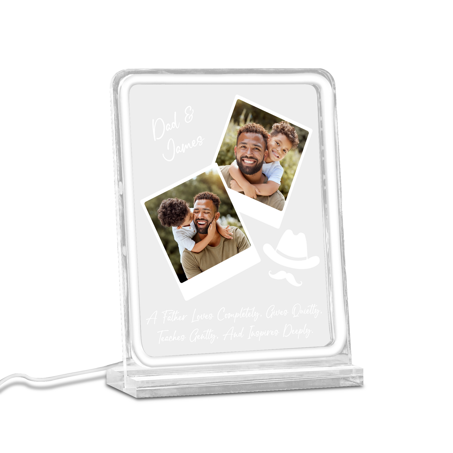 Best Dad Ever Photo Frame Night Light