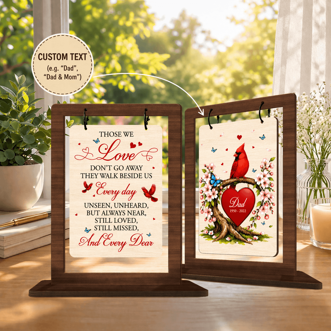 Memorial Gifts for Loss of Father Mother Red Cardinal Memorial Bereavement