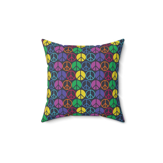 Peace Signs Spun Polyester Square Pillow