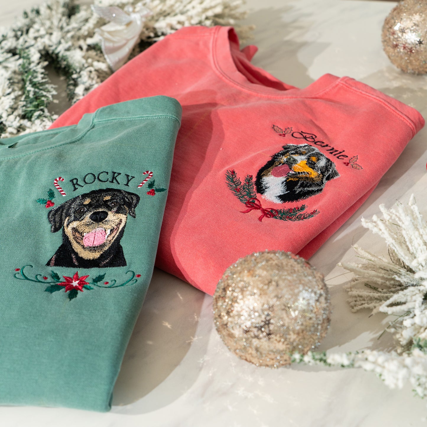 Custom Embroidered Pet Portrait Sweatshirt / Hoodie / T-Shirt