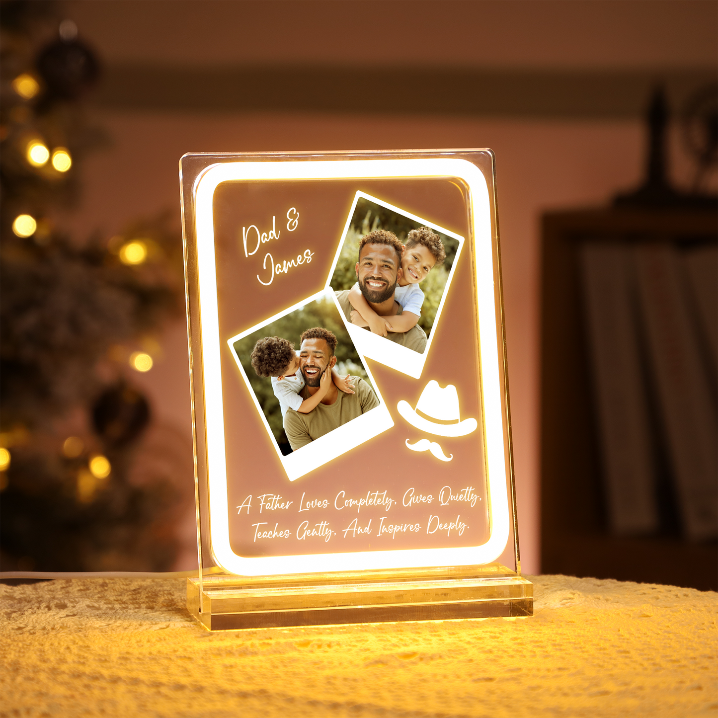 Best Dad Ever Photo Frame Night Light