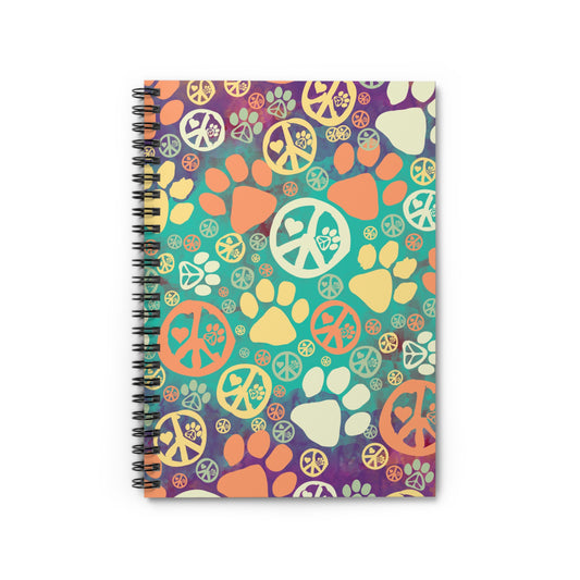 Peace Love Paws - Spiral Notebook - Ruled Line