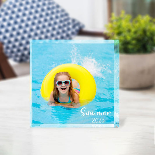 Custom Photo Acrylic Plaque with Text – Freestanding Personalized Gift