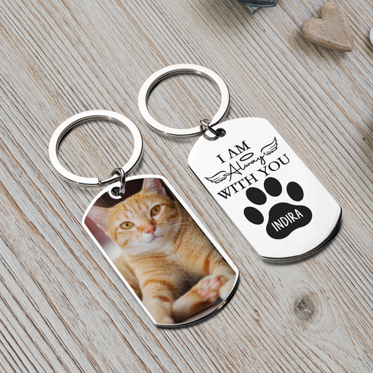 Engraved Angel Pet Memorial Keychain
