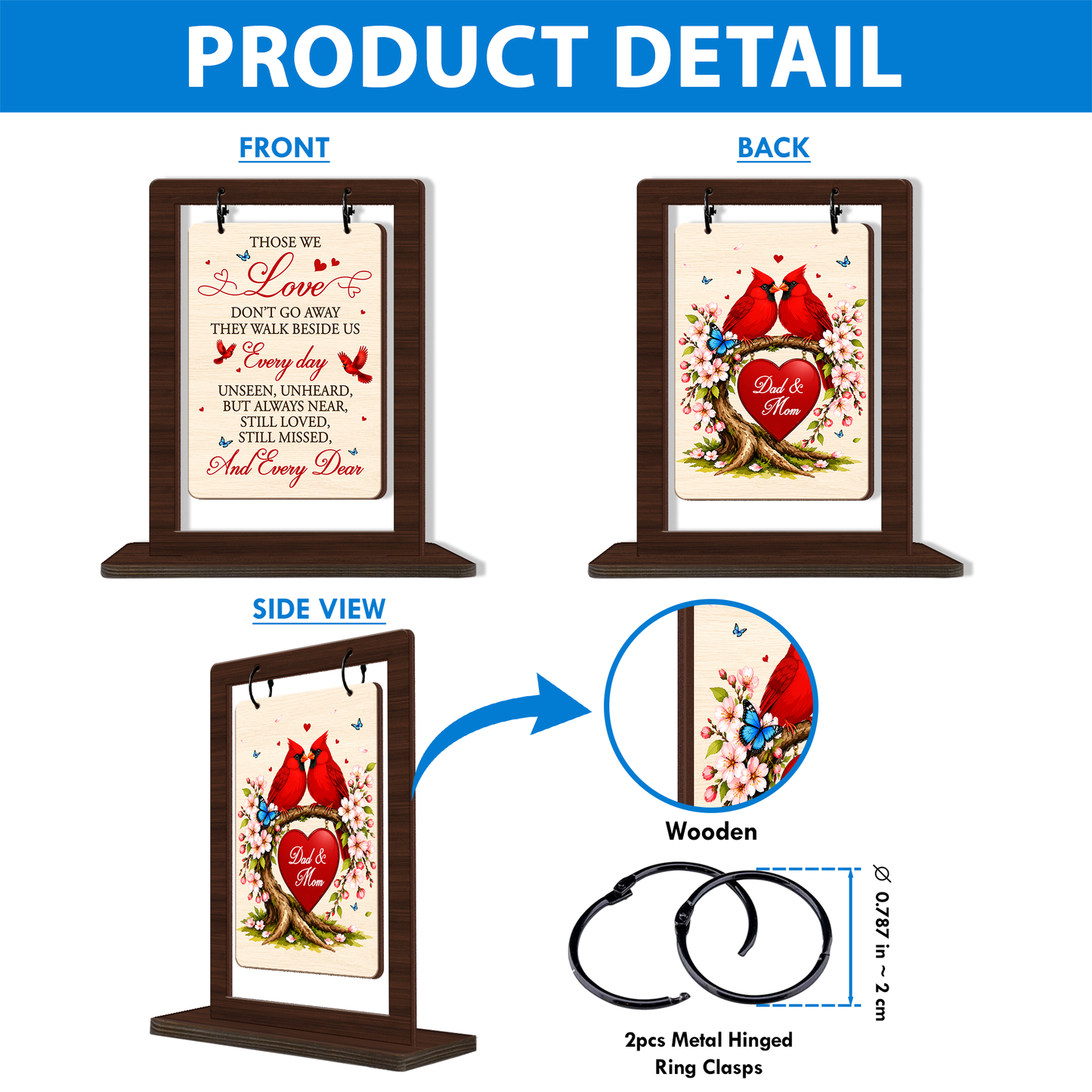 Memorial Gifts for Loss of Father Mother Red Cardinal Memorial Bereavement