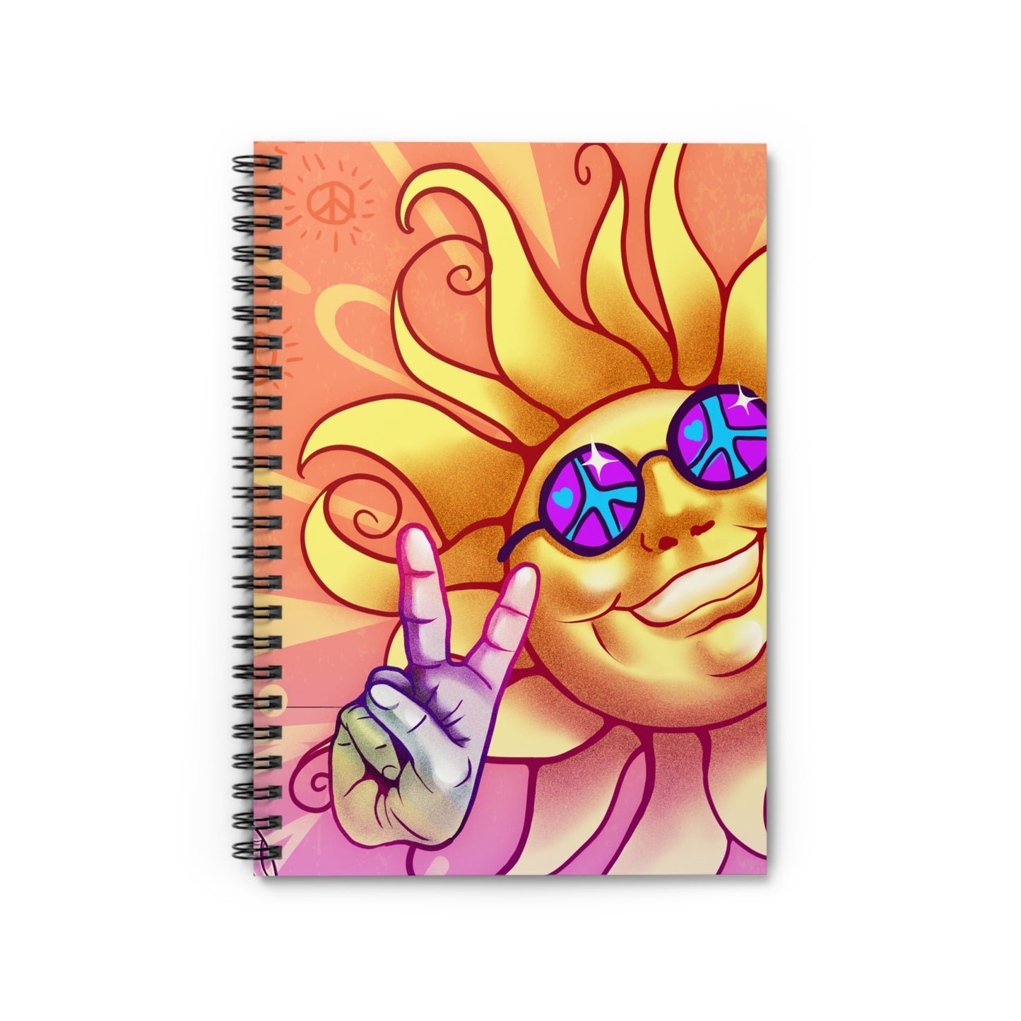 Sun - Peace Out - Spiral Notebook - Ruled Line