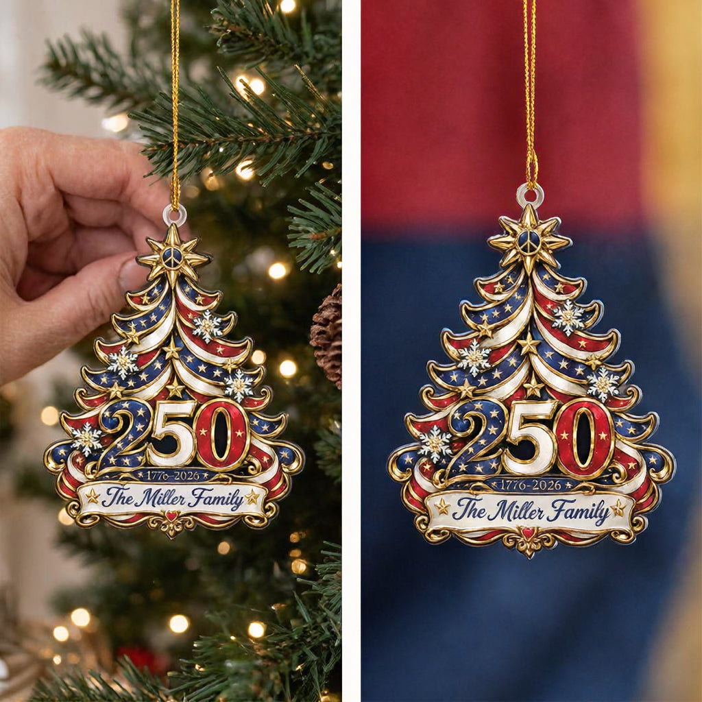 Family 250th Anniversary Personalized Ornament 2026