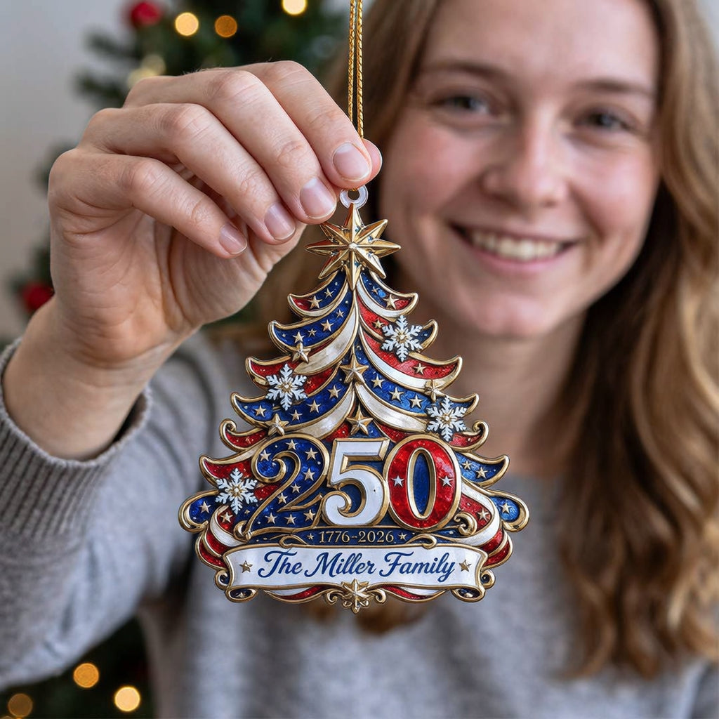 Family 250th Anniversary Personalized Ornament 2026