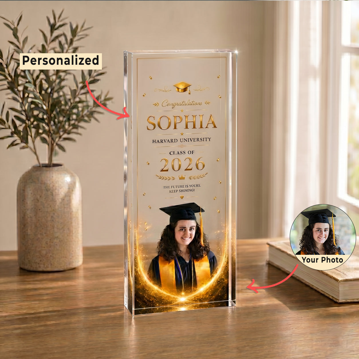 Custom Photo Acrylic Block Plaque | Graduation Gift